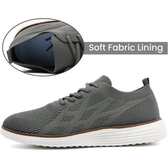 Mens Slip On Sneakers Walking Tennis Gray Shoes Running Gym Athletic Non Slip